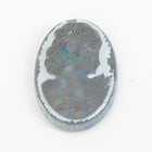 Vintage 13mm x 18mm White/Matte Gray AB Lady's Profile Cameo Oval #XS116-G-2