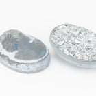 Vintage 13mm x 18mm White/Matte Gray AB Lady's Profile Cameo Oval #XS116-G-2