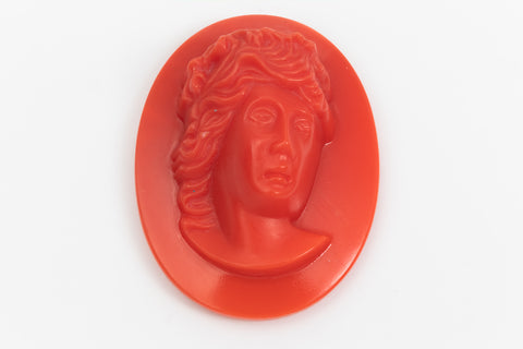 Vintage 26mm x 34mm Coral Cameo Oval #XS117-B