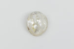 Vintage 8mm x 10mm Clear/White/Silver Foil Oval Cabochon #XS118-A