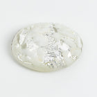 Vintage 10mm x 14mm Clear/White/Silver Foil Oval Cabochon #XS118-B