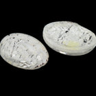 Vintage 10mm x 14mm Clear/White/Silver Foil Oval Cabochon #XS118-B