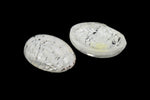 Vintage 10mm x 14mm Clear/White/Silver Foil Oval Cabochon #XS118-B