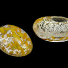 Vintage 10mm x 14mm Clear/Yellow/Silver Foil Oval Cabochon #XS118-D