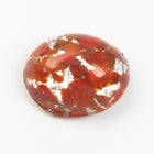 Vintage 8mm x 10mm Clear/Orange/Silver Foil Oval Cabochon (2 Pcs) #XS118-F