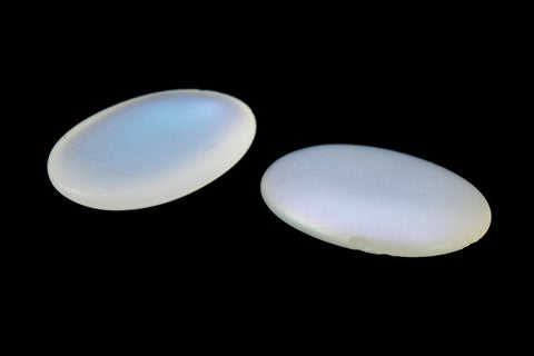 Vintage 13mm x 18mm Matte Crystal AB Oval Cabochon #XS122-E