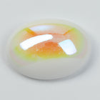 Vintage 13mm x 18mm White AB Oval Cabochon #XS123-D