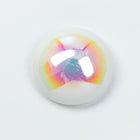 Vintage 15mm White AB Round Cabochon #XS123-E