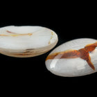 Vintage 18mm x 25mm White with Amber Crackle Oval Cabochon #XS123-F