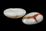 Vintage 18mm x 25mm White with Amber Crackle Oval Cabochon #XS123-F