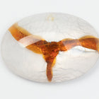 Vintage 18mm x 25mm White with Amber Crackle Oval Cabochon #XS123-F