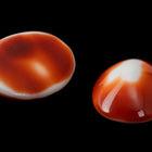 Vintage 18mm x 25mm Carnelian/White Marble Peaked Oval Cabochon #XS123-G