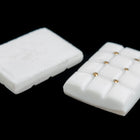 Vintage 12mm x 16mm White Grid Rectangle Cabochon #XS124-D