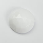 Vintage 19mm White Faceted Round Cabochon #XS124-F