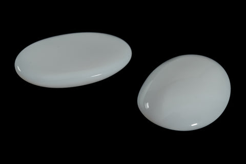 Vintage 18mm x 25mm White Oval Cabochon #XS125-D