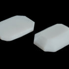 Vintage 10mm x 14mm White Faceted Octagon Cabochon #XS125-E-2