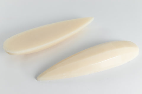 Vintage 14.5mm x 50.5mm Cream Faceted Long Teardrop Cabochon #XS126-D