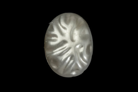 Vintage 20mm x 28mm White Luster Textured Oval Cabochon #XS126-E