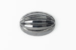 Vintage 10mm x 14mm Gunmetal Ribbed Oval Cabochon #XS127-A