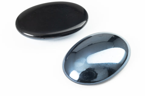 Vintage 18mm x 25mm Hematite Oval Cabochon #XS128-E
