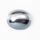 Vintage 10mm x 12mm Hematite/White Stripe Oval Cabochon #XS128-F