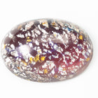 Vintage 18mm x 25mm Amethyst/Yellow/Silver Foil Oval Cabochon #XS129-D