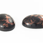 Vintage 18mm x 25mm Black and Copper "Mercury Glass" Oval Cabochon #XS12-D