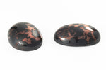 Vintage 18mm x 25mm Black and Copper "Mercury Glass" Oval Cabochon #XS12-D
