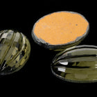 Vintage 10mm x 14mm Black Diamond Ribbed Oval Cabochon #XS13-D