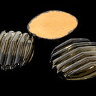 Vintage 18mm x 23mm Ribbed Gray Rounded Rectangle Cabochon #XS13-F