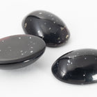 Vintage 13mm x 18mm Silver Flecked Jet Oval Cabochon #XS13-H
