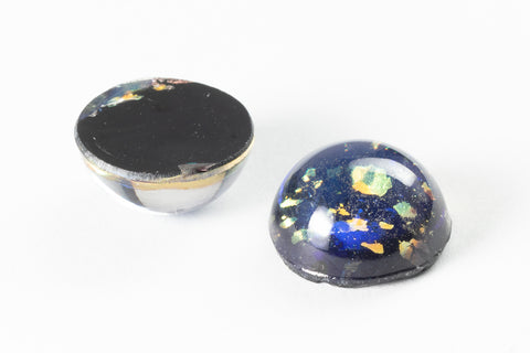Vintage 11mm Cobalt Round Foil Cabochon #XS131-A