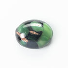 Vintage 8mm x 10mm Green/Black Oval Foil Cabochon #XS132-A