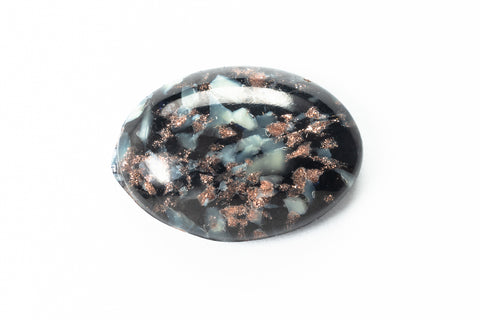 Vintage 13mm x 18mm Gray/Black Oval Cabochon #XS132-C