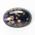 Vintage 13mm x 18mm Cobalt and Gold Oval Cabochon #XS132-D