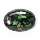 Vintage 13mm x 18mm Green/Black Oval Foil Cabochon #XS132-B