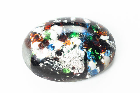 Vintage 18mm x 25mm Multicolor Confetti Oval Cabochon #XS132-F
