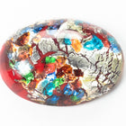 Vintage 18mm x 25mm Red Confetti Oval Cabochon #XS132-G