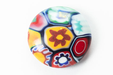 Vintage 21mm Multicolor Millefiori Glass Cabochon #XS140-A