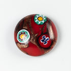 Vintage 20mm Red Millefiori Glass Cabochon #XS140-E