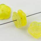 11.5mm Opal Yellow Vintage Glass Flower Bead #XS16-F