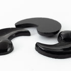 Vintage 14mm x 21mm Jet Comma Cabochon #XS17-A