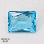 15mm x 18mm Transparent Aqua Faceted Rectangle Cabochon (2 Pcs) #XS170-B-General Bead