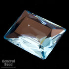 15mm x 18mm Transparent Aqua Faceted Rectangle Cabochon (2 Pcs) #XS170-B-General Bead