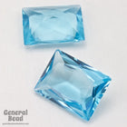 15mm x 18mm Transparent Aqua Faceted Rectangle Cabochon (2 Pcs) #XS170-B-General Bead