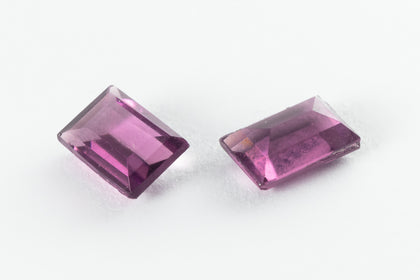 Vintage 4mm x 6mm Transparent Amethyst Rectangle Fancy Stone #XS171-G