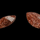 Vintage 7mm x 15mm Sparkle Copper Navette Fancy Stone #XS172-E