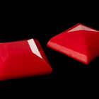 Vintage 15mm Opaque Red Square Point Back Fancy Stone #XS175-E
