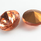 Vintage 15.5mm Peach Round Point Back Fancy Stone #XS176-E