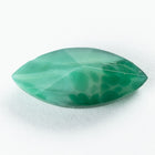 Vintage 7mm x 15mm Mottled Green Leaf Point Back #XS177-A